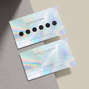 Cartão De Fidelidade Hair Salon e Makeup Iridescent Business