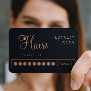 Cartão De Fidelidade Hair stylist modern faux gold salon