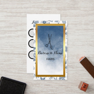 Cartão De Fidelidade Hair Stylist Vintage Blue Floral Salon