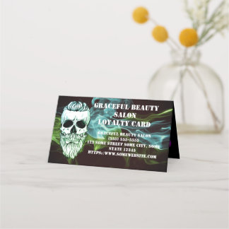 Cartão De Fidelidade hairstylist barber loyalty card skull 