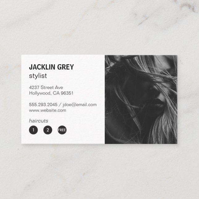 Cartão De Fidelidade Hairstylist | Moderno (Frente)