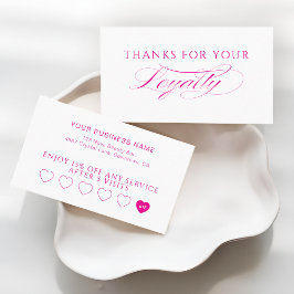 Cartão De Fidelidade Hot Pink and White Spa Beauty Salon