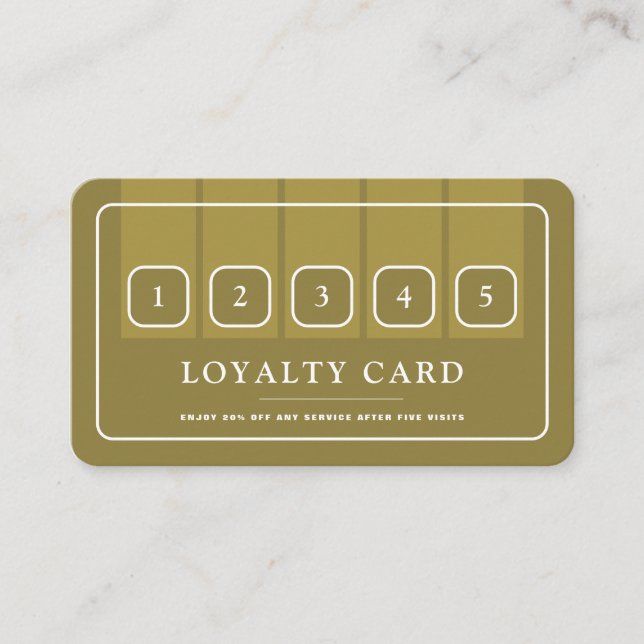 Cartão De Fidelidade Ícone profissional Dourado e branco (Frente)