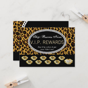 Cartão De Fidelidade Impressão Leopardo Clássica - Recompensas de Lea