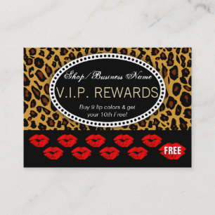 Cartão De Fidelidade Impressão Leopardo Clássica - Recompensas de Lea