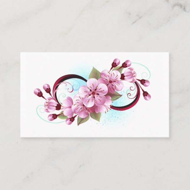 Cartão De Fidelidade Infinidade com Flores de Flor Sakura (Frente)