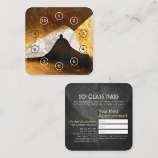 Cartão De Fidelidade Instrutor de Meditação de Yoga Dourada Preta Reiki