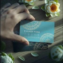 Cartão De Fidelidade Instrutor de Meditação Yoga Dourada Mandala lealda