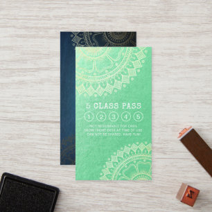 Cartão De Fidelidade Instrutor de Meditação Yoga Dourado Palala