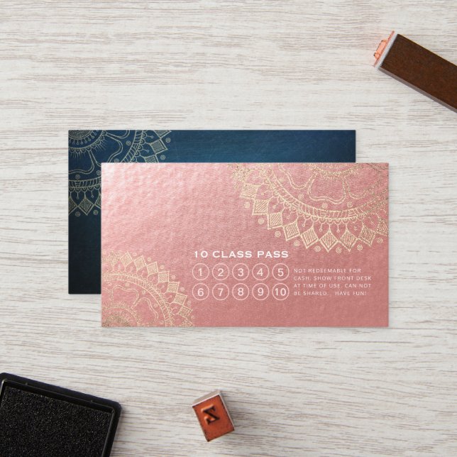 Cartão De Fidelidade Instrutor de Meditação Yoga Dourado Palala (Frente/Verso In Situ)