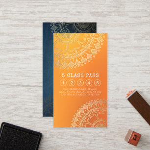 Cartão De Fidelidade Instrutor de Meditação Yoga Dourado Palala