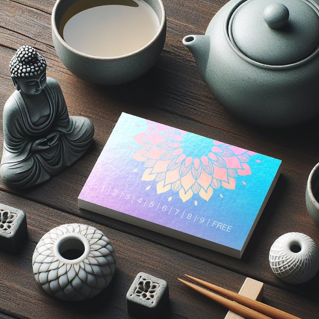 Cartão De Fidelidade Instrutor de Meditação Yoga Mandala Loyalty Punch (Criador carregado)