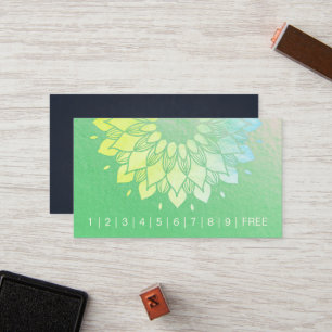 Cartão De Fidelidade Instrutor de Meditação Yoga Mandala Loyalty Punch