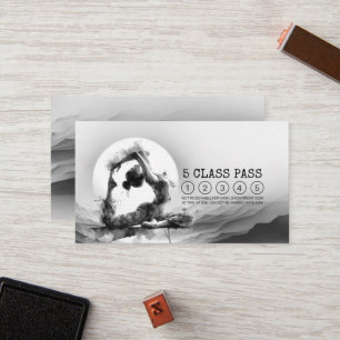 Cartão De Fidelidade Instrutor Yoga Pose Black White Class Pass