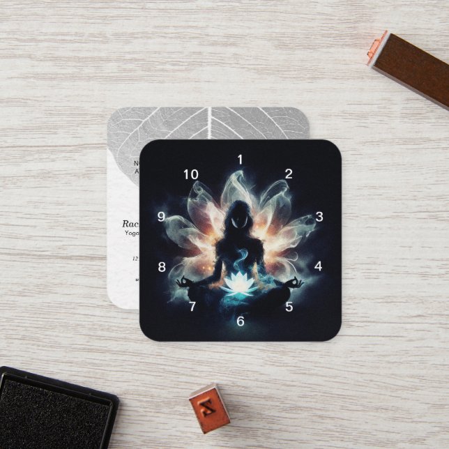 Cartão De Fidelidade Ioga Instrutor Meditação Lotus Classe Pose Passe (Frente/Verso In Situ)