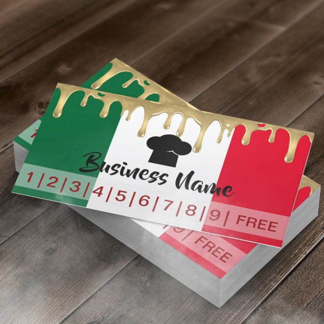 Cartão De Fidelidade Itália Restaurant Pizza Loyalty Punch (Criador carregado)