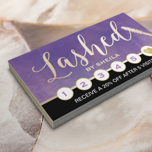 Cartão De Fidelidade Lash Makeup Artist Elegante Purple Loyalty Punch