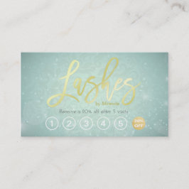Cartão De Fidelidade Lashes Makeup Artist Dourado Script Loyalty Punch