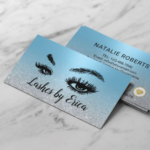 Cartão De Fidelidade Lashes Makeup Artista Modern Blue Salon Loyalties