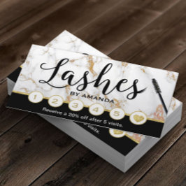 Cartão De Fidelidade Lashes Makeup Artista Trendy Marble Loyalty Punch