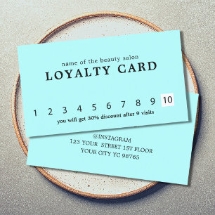 Cartão De Fidelidade Lealdade à Bela Turquesa Elegante Minimalista