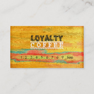 Cartão De Fidelidade Lealdade Café Almoço Colorida Madeira Moderna Co