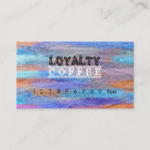 Cartão De Fidelidade Lealdade Café Punch Colorful Modern Wood #15