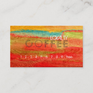 Cartão De Fidelidade Lealdade Café Punch Colorful Modern Wood #30