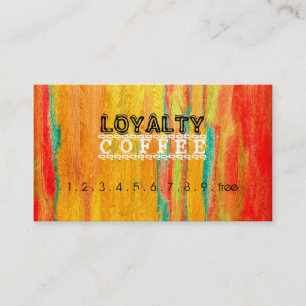 Cartão De Fidelidade Lealdade Café Punch Colorful Modern Wood #5