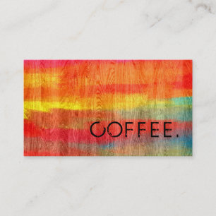 Cartão De Fidelidade Lealdade Café Punch Colorful Modern Wood Look #11