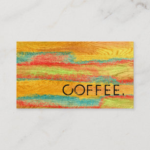 Cartão De Fidelidade Lealdade Café Punch Colorful Modern Wood Look #6
