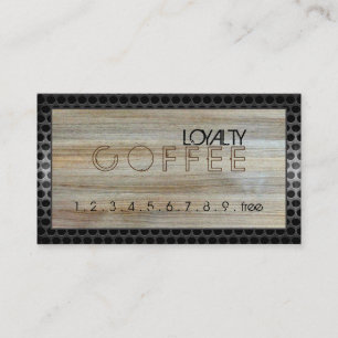 Cartão De Fidelidade Lealdade Café Punch Modern Wood #8