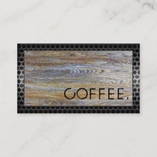 Cartão De Fidelidade Lealdade Café Punch Olhar Madeira Moderno Metal #2