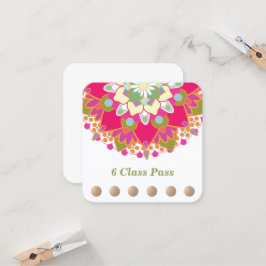 Cartão De Fidelidade Lealdade Colorida Lotus Yoga 6 Classe Punch