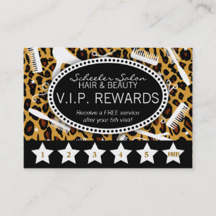 Cartão De Fidelidade Lealdade de Leopard Print Salon