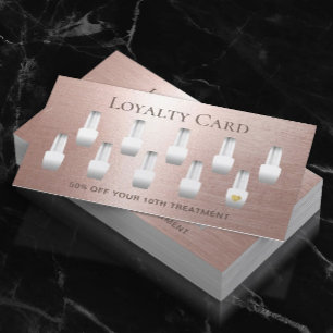 Cartão De Fidelidade Lealdade Dourada do Rosa Manicurista de Salão de