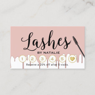 Cartão De Fidelidade Lealdade Dourado cor-de-rosa do gotejamento do