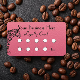 Cartão De Fidelidade Lealdade empresarial a rosa e a Jaguar negra