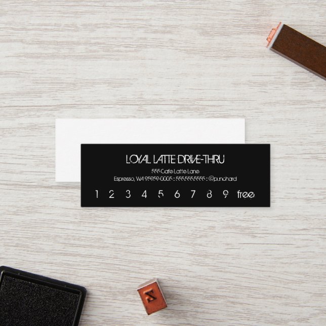 Cartão De Fidelidade Lealdade Latte Mini Unidade de Lealdade por meio d (Frente/Verso In Situ)