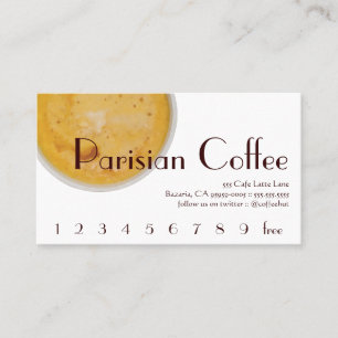 Cartão De Fidelidade Lealdade parisiense da bebida do café/cartão de
