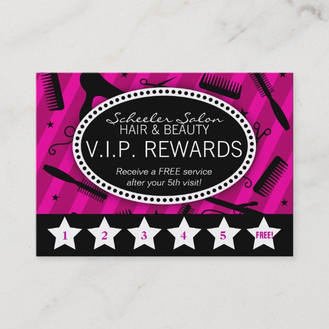 Cartão De Fidelidade Lealdade Violet & Black Salon (Frente)