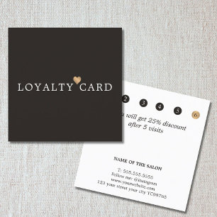 Cartão De Fidelidade Legant Ivory Black Faux Dourada Heart Beauty Leald