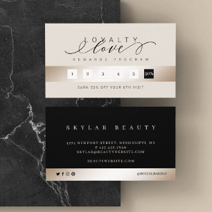 Cartão De Fidelidade Legant Luxuriant Champagne Leyalty Love Rewards