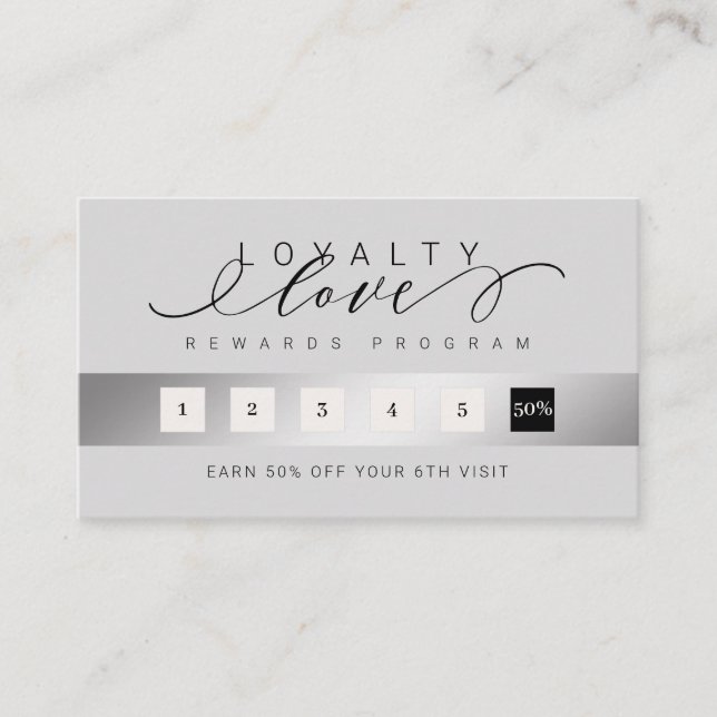 Cartão De Fidelidade Legant Luxuriant Cinzas Black Loyalties Love (Frente)