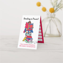 Cartão De Fidelidade Ler super-herói garoto de duas semanas lendo desaf