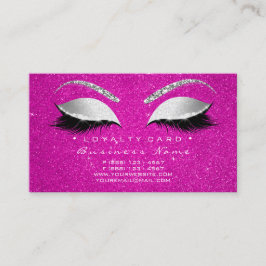 Cartão De Fidelidade Leyalty Card 6 Lash Silver Crown Glitter Quente Ro