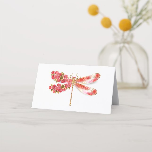 Cartão De Fidelidade Libélula flor com jóias sakura (Frente)