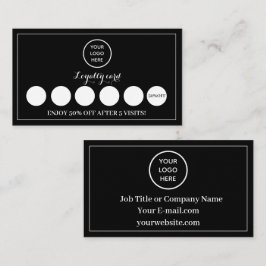 Cartão De Fidelidade Logotipo branco preto - Recompensa moderna para a 