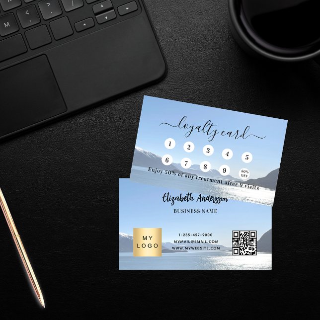 Cartão De Fidelidade Logotipo comercial do código qr da foto (Criador carregado)