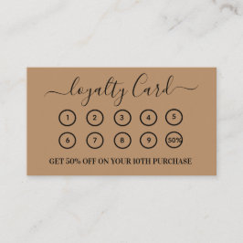 Cartão De Fidelidade Logotipo comercial do código QR marrom moderno